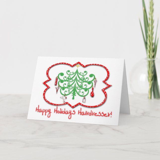 Happy Holidays Hairdresser Holiday Card (Front)