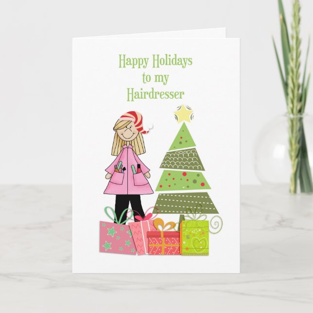 Happy Holidays, Hairdresser Holiday Card (Front)