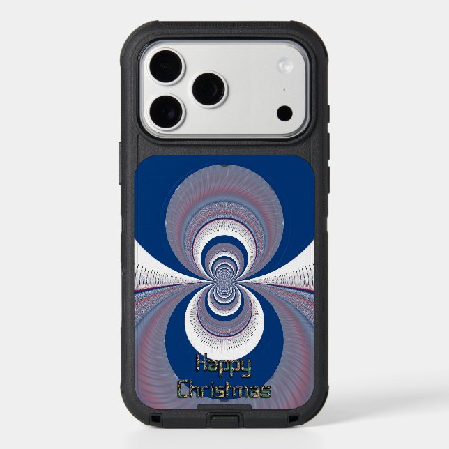 Happy Holidays Half Blue  Otterbox iPhone Case (Back)