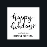 Happy Holidays Handwritten Black Script Rubber Stamp<br><div class="desc">Happy Holidays Handwritten Black Script</div>
