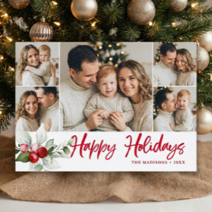 Happy Holidays Handwritten Photo Collage Letterpress Photo Cards