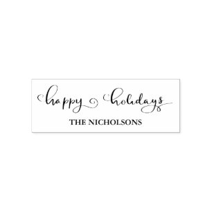 Happy Holidays Handwritten Script Holiday Self-ink Self-inking Stamp