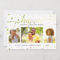 HAPPY Holidays Happy New Year Color Matching Text Holiday Card