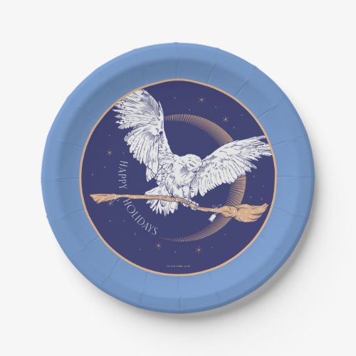 Happy Holidays Hedwig Delivery Paper Plates