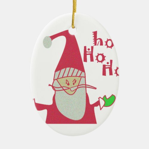 Happy Holidays Ho Ho Ho Merry Christmaspng Ceramic Ornament