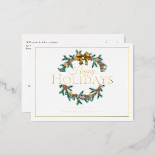 Happy Holidays Holiday Pine Wreath Business