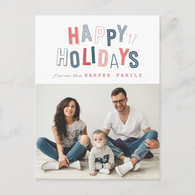 HAPPY HOLIDAYS HOLIDAY POSTCARD (Front)