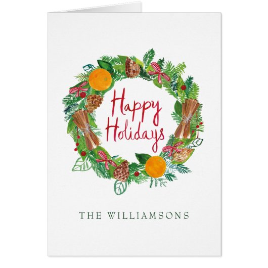 Happy Holidays | Holiday Wreath (Front)