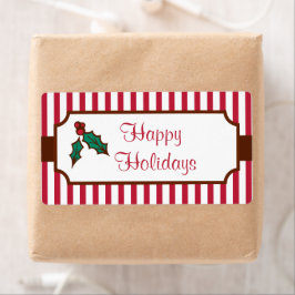 Happy Holidays Holly Labels