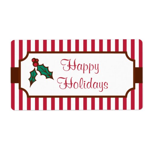 Happy Holidays Holly Labels