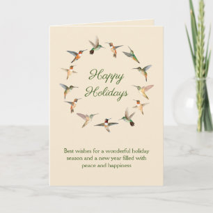 Happy Holidays Hummingbird Holiday Card