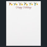 Happy Holidays Hummingbirds  Letterhead<br><div class="desc">Happy Holidays Hummingbird Letterhead featuring North American hummingbirds such as Ruby-throated,  Rufous,  Allen's and Broad-tailed Hummingbirds carrying stars.</div>
