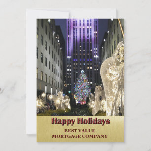 Happy Holidays Iconic Rockefeller Plaza Business Holiday Card
