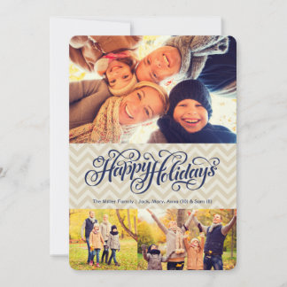 Happy Holidays in Chevron | 5x7 | Flat Holiday Card