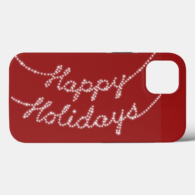 Happy Holidays in String Lights iPhone Case (Back (Horizontal))