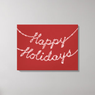 Happy Holidays in Twinkle Lights Canvas Print