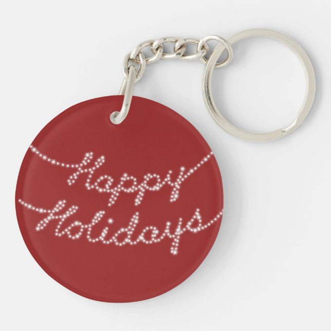 Happy Holidays in Twinkle Lights Key Chain (Back)