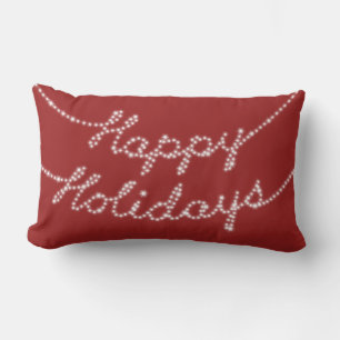 Happy Holidays in Twinkle Lights Lumbar Pillow