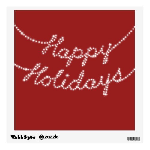 Happy Holidays in Twinkle Lights on a Decal