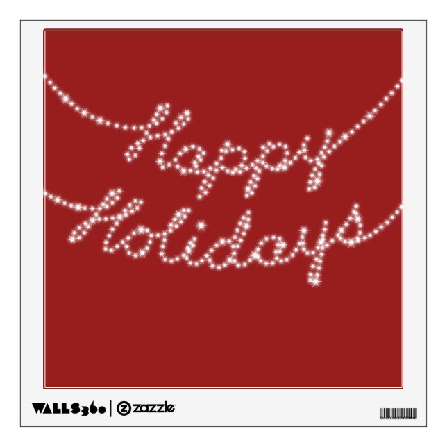 Happy Holidays in Twinkle Lights on a Decal (Front)