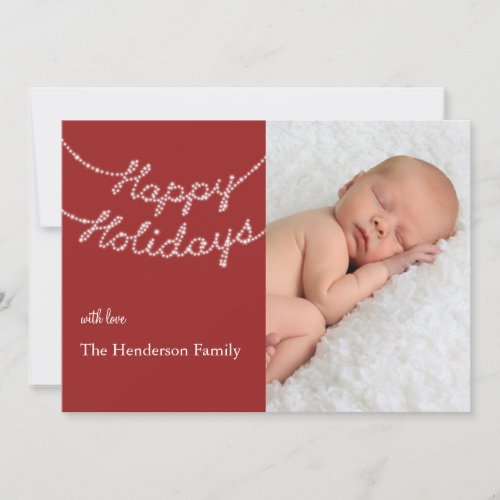 Happy Holidays in Twinkle Lights Photo Card