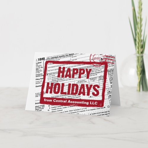 Happy Holidays Income Tax Form  Holiday Card