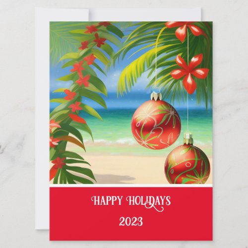 Happy Holidays Island Style Holiday Card