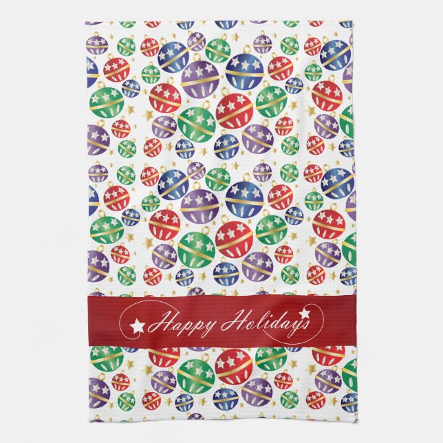 Happy Holidays Jingle Bell Christmas Towel (Vertical)