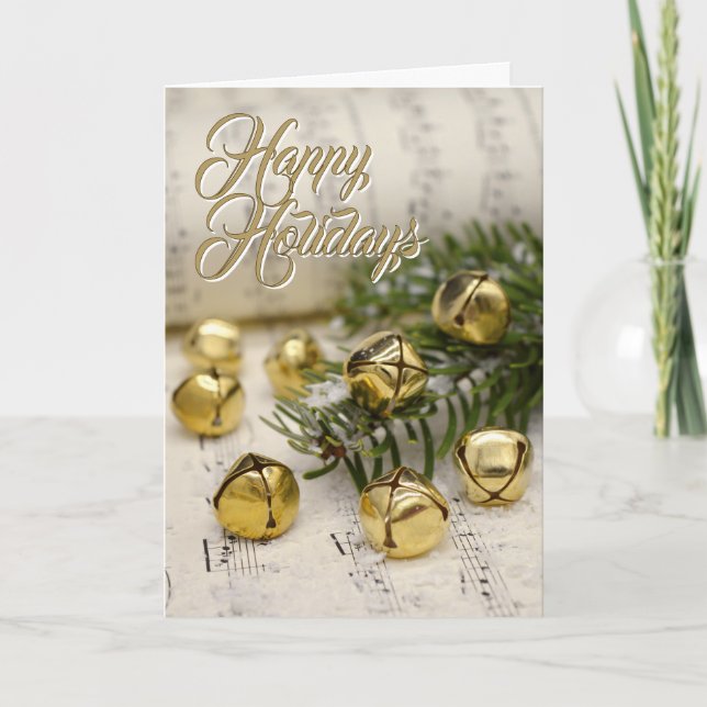 Happy Holidays Jingle Bells Christmas Holiday Card (Front)