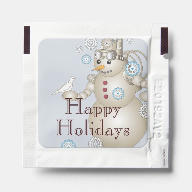 Happy Holidays Kids Cute Cartoon Steampunk Snowman