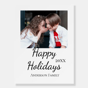 Happy holidays kids family photo modern gifts text foam board