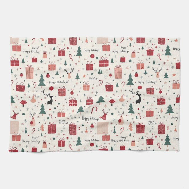 Happy Holidays Kitchen Towel (Horizontal)