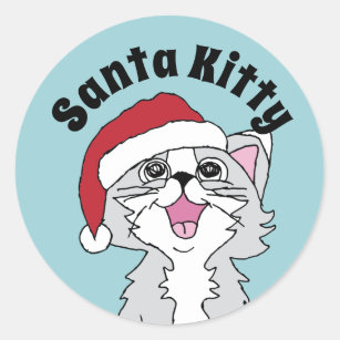 Happy Holidays Kitten Merry Christmas Cats Images  Classic Round Sticker
