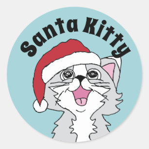 Happy Holidays Kitten Merry Christmas Cats Images  Classic Round Sticker