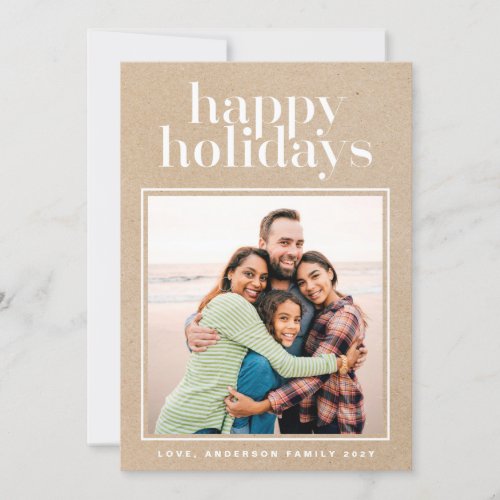 Happy Holidays KRAFT Christmas Holiday Card