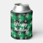 Buffalo Plaid Can Cooler, Deer Camp Beer Can Coozie