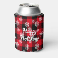 Buffalo Plaid Can Cooler, Deer Camp Beer Can Coozie