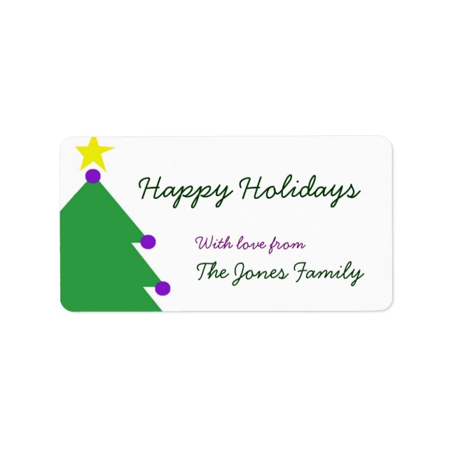Happy Holidays Label (Front)