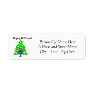 Happy Holidays Return Address Labels