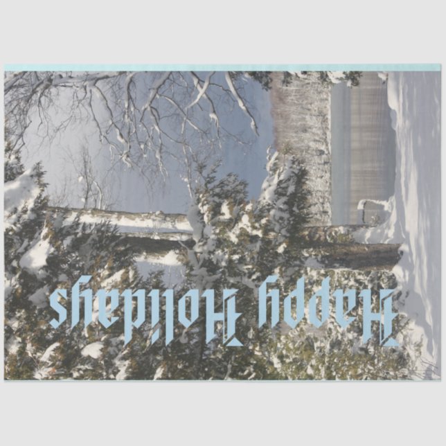 Happy Holidays Lakeside Tissue Paper (Front)