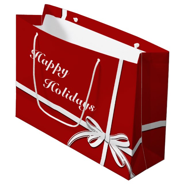 Happy Holidays Large Gift Bag (Front Angled)