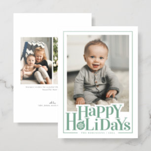 Happy Holidays Letterpress Photo Cards