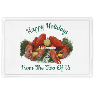 Happy Holidays Lobster Dinner Thunder_Cove Acrylic Tray