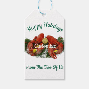 Happy Holidays Lobster Dinner Thunder_Cove Gift Tags