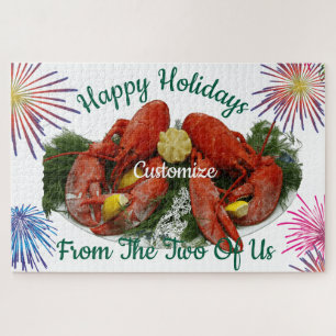 Happy Holidays Lobster Dinner Thunder_Cove Jigsaw Puzzle