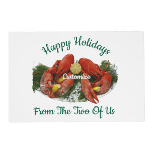 Happy Holidays Lobster Dinner Thunder_Cove Placemat