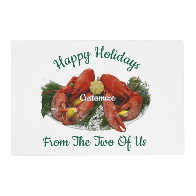 Happy Holidays Lobster Dinner Thunder_Cove Placemat (Front)