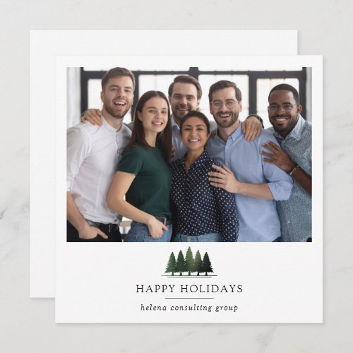 Happy Holidays Logo Corporate Christmas Photo Holiday Card