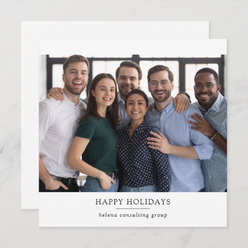 Happy Holidays Logo Corporate Christmas Photo Holiday Card