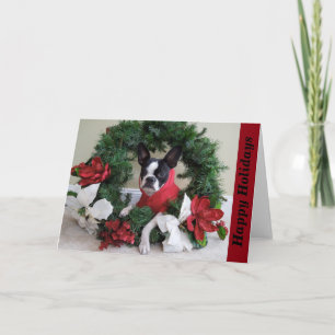 Happy Holidays Lola B. Boston Wreath Holiday Card